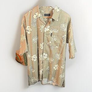 Vintage Field & Stream Hawaiian Shirt Men’s Large Hawaiian Floral Cotton Rayon